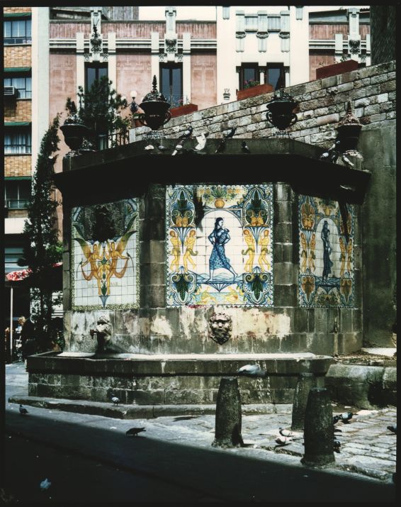 The fountain in Plaça Cucurulla of Barcelona