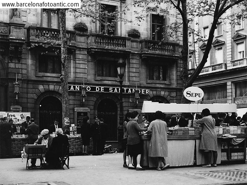 Sant Jordi day at Las Ramblas of Barcelona in 1963